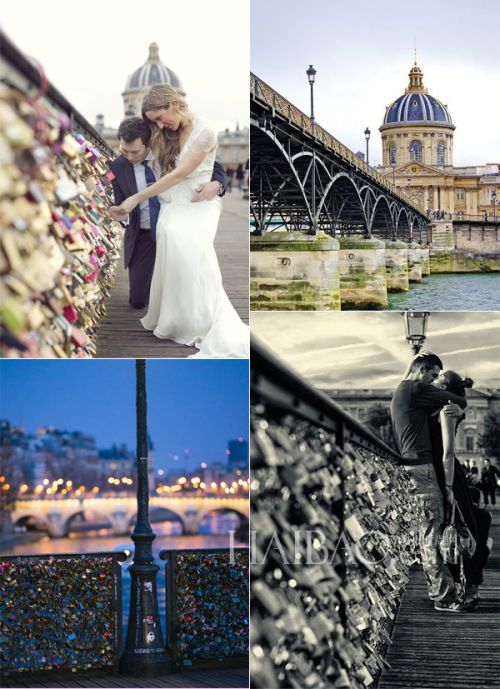 挂满爱情锁的巴黎艺术桥 (Pont des Arts Bridge)